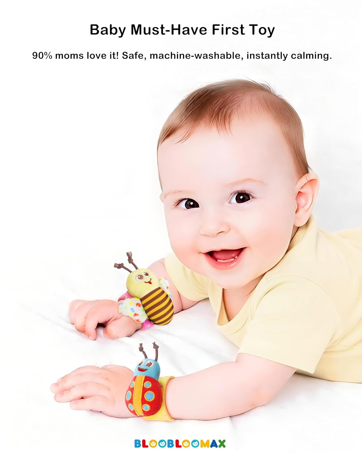 Wrist Rattle Socks and Foot Finder Set, Infant Girl Boy Toys for Babies 0-36 Months, Newborn Hand & Foot Toys for 0 to 3 Years, Baby Shower Gifts Set (Red Gift Box)