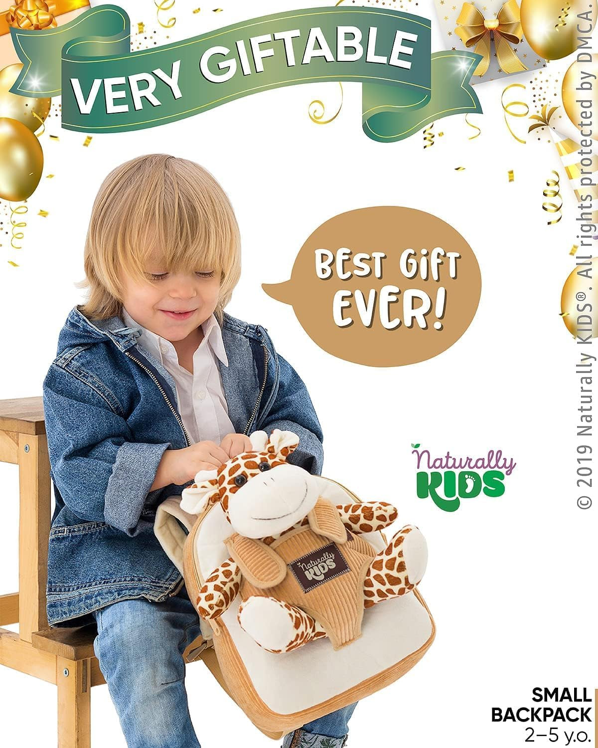 Giraffe Backpack, Giraffe Toys for Kids 3-5, Toddler Stuffed Animal Gifts for 2 3 4 5 Year Old Girl Boy