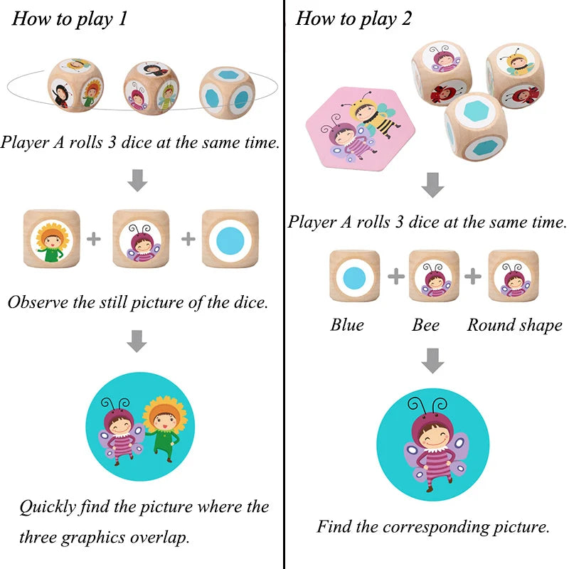 Logic Game Children Matching Toys Character Pattern Color Matching Board Games Memory Concentration Training Educational Toys