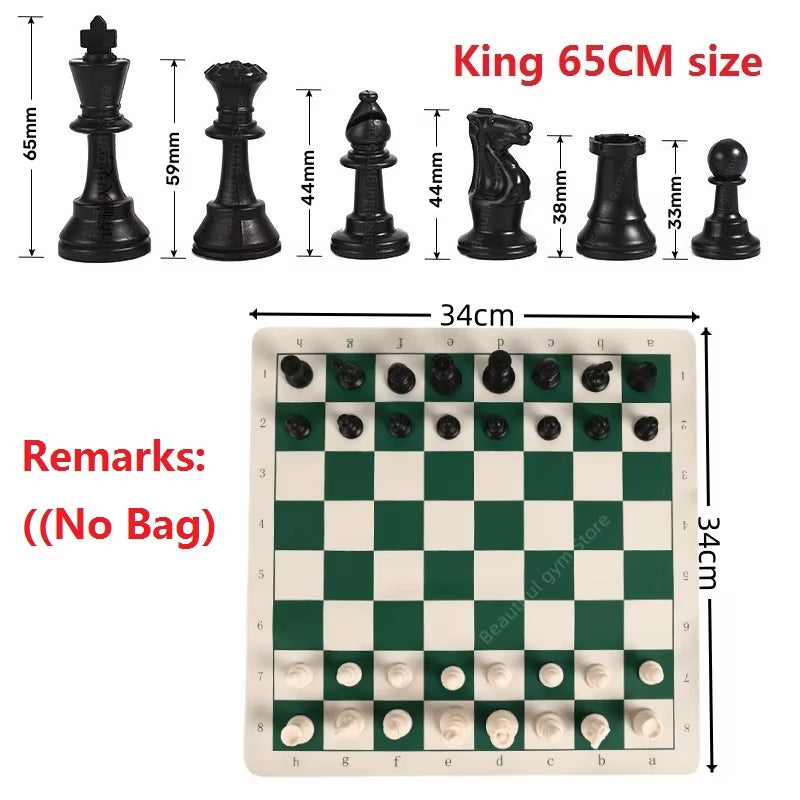 65/75/95Mm Chess Pieces Adult Children Chess Intellectual Toys Plastic Chess Character Championship Game Toys