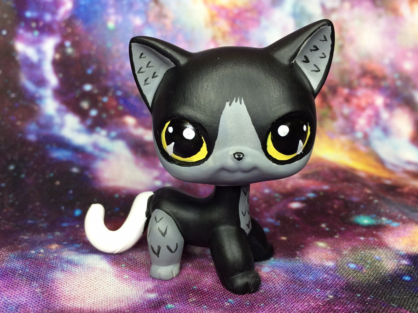 Toys Mini Pet Shop, Short Hair, Cat, Ooak Custom, Hand Painted,